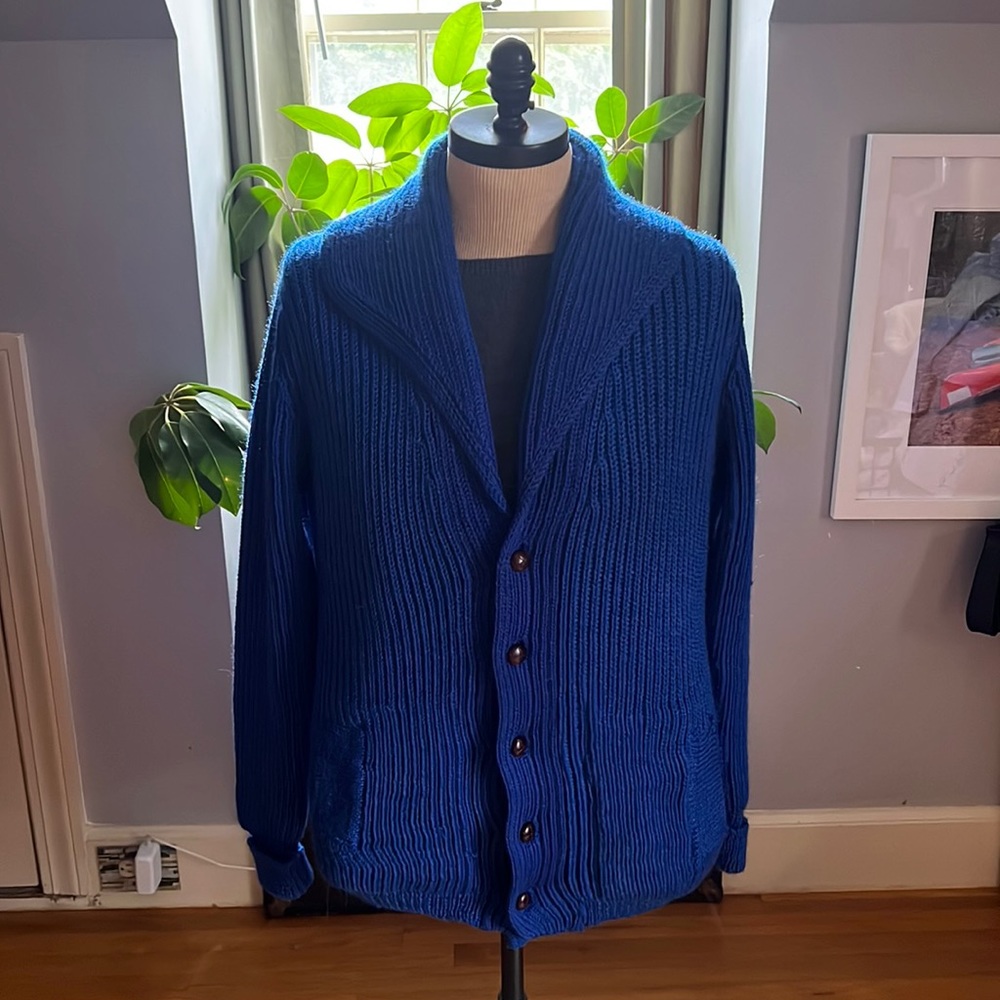 Vintage Owen Blower mens  sweater hand frame knitwear Size Large